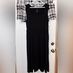 a new day XXL Black Scoop Neck Midi Flowy Dress-NWT